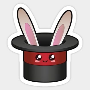 Rabbit in a Cute Magic Hat Sticker